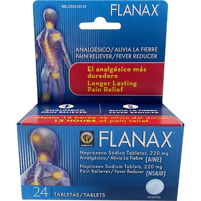 Flanax Pain Reliever/Fever Reducer Tablets - Naproxen Sodium (NSAID) - 24ct