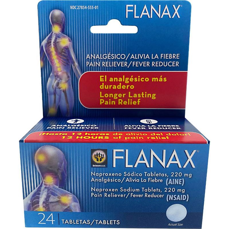 Flanax Pain Reliever/Fever Reducer Tablets - Naproxen Sodium (NSAID) - 24ct, 1 of 3