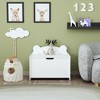 Toy Chest Storage Bench Kids Toy Box Storage Chest Footrest with with Safety Hinged Lid, White - ModernLuxe - 4 of 4