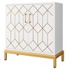 Storage Cabinet,Sideboard Cabinet with Storage, Modern Buffet Storage Cabinet with Doors and Shelves, Suitable for Dining Room, Living Room, White - 2 of 4