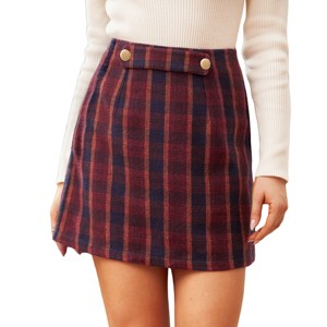 Women's Christmas High Waist Festive Plaid Mini Skirt - Cupshe - 1 of 4