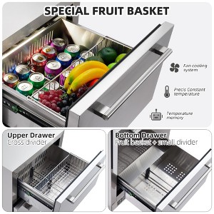 33 Inch Refrigerators, 5.12 Cu.Ft Under Counter Refrigerator with Removable Inside Basket, Built-In and Freestanding Beverage Refrigerator - 1 of 4