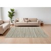 White and Tan Wool Striped Hand Woven Area Rug - 2 of 4