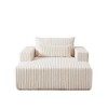 75-Inch Corduroy Lounge Sofa Chair, No Assembly, Plush Corduroy Fabric, High-Resilience Sponge, Fluffy Sleeper Chaise with Backrest Pillow - 3 of 4