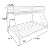 Extra Large Metal Bunk Bed with a Sturdy Frame, Reinforced Guardrails, Ladder, and Easy Assembly - 3 of 4