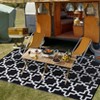 Black White 6'x9' Outdoor Washable Carpet, Plastic Straw Carpet Lightweight Waterproof, Reversible Patio Carpet for Deck Balcony Beach RV - 2 of 4