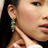 Ross-Simons 12.00 ct. t.w. Emerald Leaf Drop Earrings in 18kt Gold Over Sterling - 2 of 3