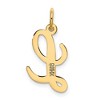 Black Bow Jewelry 14k Yellow Gold, Madison Collection, Medium Script Initial Pendant A-W - 3 of 4