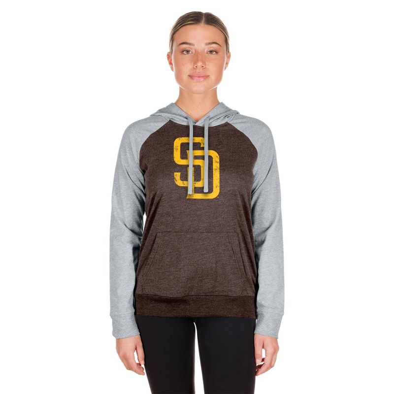 MLB San Diego Padres Women&#39;s Lightweight Bi-Blend Hooded Sweatshirt, 5 of 7