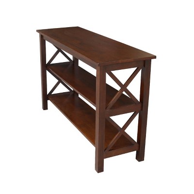 Espresso Transitional Rectangular Console Table with Storage