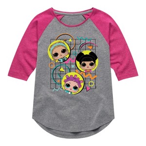 Girls' - LOL Surprise! - Retro Style Shirt Tail Raglan Graphic T-shirt - 1 of 3