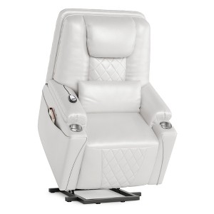 Electric Power Lift Recliner Chair Sofa for Elderly, 3 Adjustable Positions, Side Storage Pockets and Cup Holders, USB Ports, Remote - 1 of 4