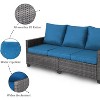 Tree City 3-Seat All-Weather Wicker Patio Sofa with Cushions, Outdoor Couch with High Curved Back, Brown PE Rattan and Steel Frame - 4 of 4