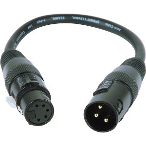American DJ 3-Pin Male XLR to 5-Pin Female XLR Turnaround - 1 of 1
