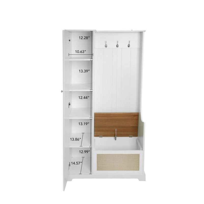 1 Door Closet, White Decorative Storage Cabinets Suitable for Indoor - Maison Boucle, 4 of 10