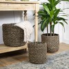 Northlight Set of 3 Striped Beige and Black Woven Seagrass Storage Baskets 14" - image 2 of 4