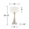 360 Lighting Rachel Modern Table Lamps Set of 2 with Square Riser 29 1/2" Tall Silver Metal White Drum Shade for Bedroom Living Room Bedside Family - 4 of 4