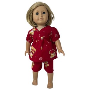 Doll Clothes Superstore Bear Print Pajamas Fits 18 Inch Girl Dolls Like American Girl Our Generation My Life Dolls - 1 of 4