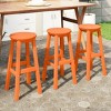 WestinTrends Malibu 29" All Weather Hdpe Outdoor Patio Round Backless Bar Stool (Set of 3) - 2 of 4