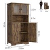 Garvee 67" Tall Freestanding 3 Tier Storage Cabinet with 4 Doors and Adjustable Shelves for Living Room, Dining Room, Bathroom, Entryway - 2 of 4