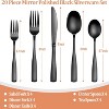 BRINJOY 20-Piece Black Stainless Steel Silverware Set - Square Cutlery Set for 4, Dishwasher Safe - 2 of 4
