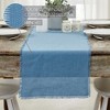 Burlap Blue Runner Fringed 12x48 VHC Brands - 2 of 3
