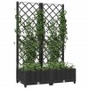 vidaXL Garden Planter Light Grey Polypropylene Large Planters - Black 31.5" x 15.7" x 47.8" - 3 of 4