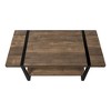 Vynxaria Contemporary Modern Coffee Table 47.25"L×23.75"W×17.75"H, Brown Laminate (Reclaimed Wood-Look), Black Metal Legs - 3 of 4