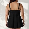 Calypsa Women's Plus Size Amber Flared Tankini Swim Top With Adjustable Straps and Removable Cups - 2 of 4