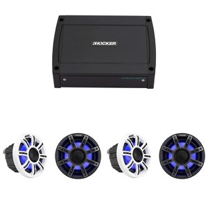 Kicker Premium Marine (2 Pair ) 6.5" Speaker and Amplifier bundle  ( 51MSC65 & 48KXMA4002 ) - 1 of 4