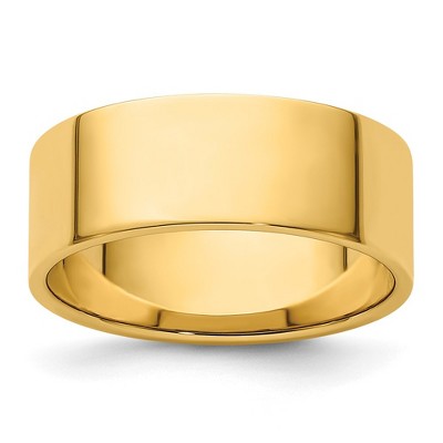 Black Bow Jewelry 8mm 14K White or Yellow Gold Lightweight Flat Standard Fit Band