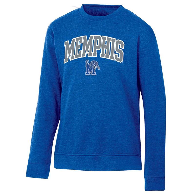 NCAA Memphis Tigers Men&#39;s Heathered Crew Neck Fleece Sweatshirt, 1 of 4
