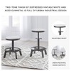 Signature Design by Ashley Torjin Adjustable Counter Height Bar Stools Set of 2, Vintage White Backless Swivel Stools with Metal Base - 4 of 4