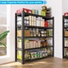 VYNXARIA 72.05" Tall Black Metal Shelving Unit with 5 Removable Dividers - Heavy-Duty Storage Solution for Garages, Kitchens, and Offices - 2 of 4