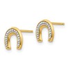 Black Bow Jewelry Kids 14k Yellow Gold & White Rhodium Two-Tone Horseshoe Post Earrings - 2 of 4