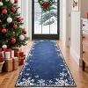 Washable Christmas Decorative Snowflake Area Rug Non-Slip Low Pile Indoor Xmas Rugs for Living Room Bedroom - 2 of 4