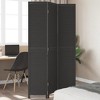 vidaXL Room Divider Screen - Solid Paulownia Wood 3-Panel Privacy Partition for Bedroom/Living Room/Office, Black, 105-110x200 cm - 2 of 4