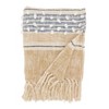 50"x60" Warm Woven Striped Throw Blanket Natural - Saro Lifestyle: Cotton, Machine Washable, Cozy for Bed & Couch - 2 of 3