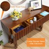 KIGFTSOD Mid Century Farmhouse Fluted Console Table - Storage Drawers, Solid Wood Legs, for Living Room TV, Entryway & Hallway - 3 of 4