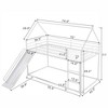 Twin over Twin House Bunk Bed with Built-in Ladder / Slide, Metal Frame, No Box Spring Needed, White/Black - ModernLuxe - 3 of 4