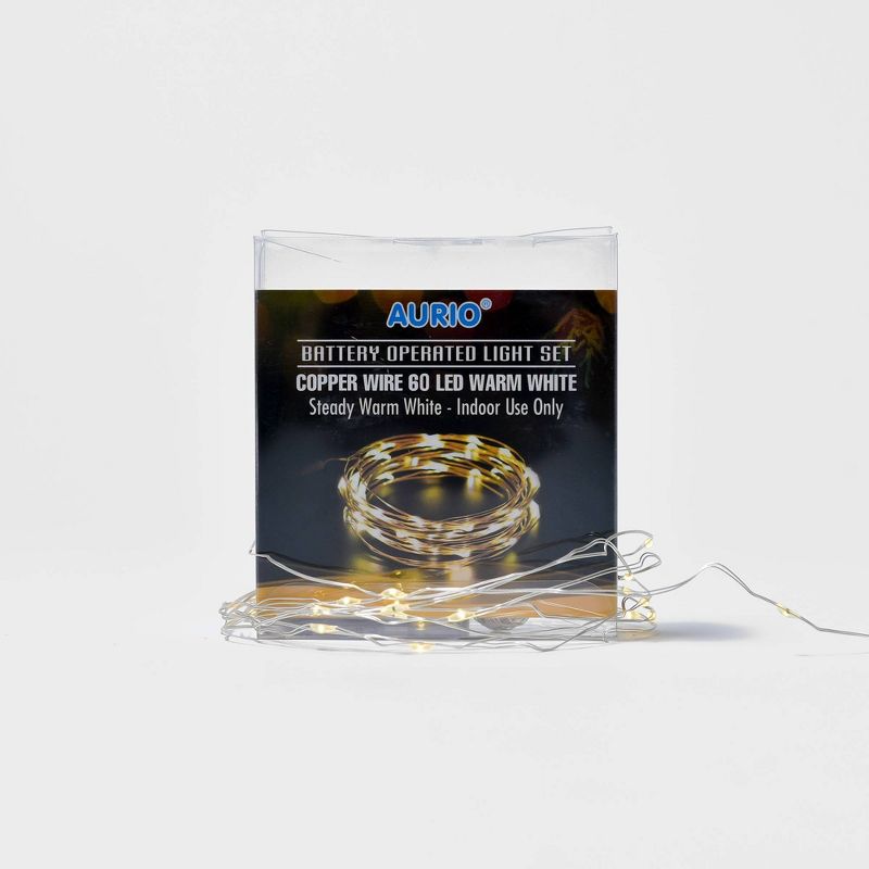 Aurio 60ct Battery Operated LED Fairy String Lights, 4 of 5