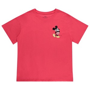 Ladies Mickey Mouse Fashion Shirt - Disney Mickey Mouse Front and Back Embroidery Tee - Mickey Mouse Tee - 1 of 4