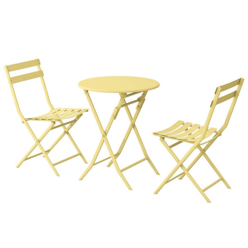 Kelly 3-piece Modern Patio Bistro Bar Set of Foldable Round Table and Chairs, Outdoor Furniture Near Me - The Pop Home, 2 of 9