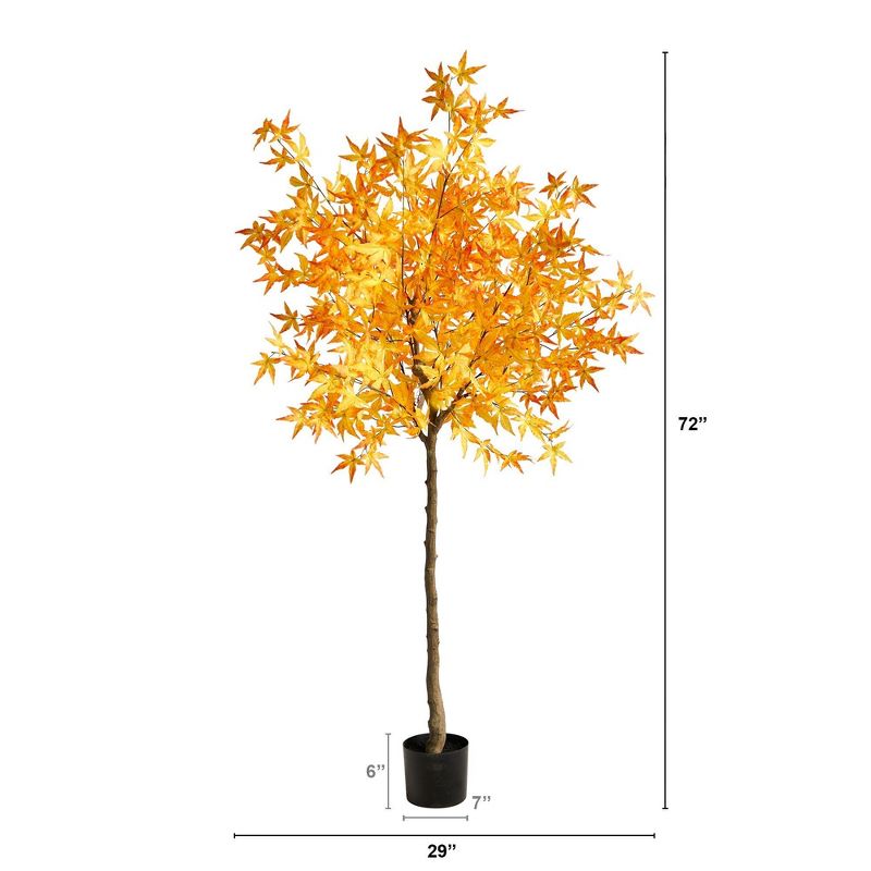 Nearly Natural 6-ft Autumn Maple Artificial Tree, 3 of 9
