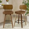 Bekrvio Swivel Counter Height Bar Stools Set of 1/2/3/4,26" Faux Leather Upholstered Bar Stools with Back & Bent Wood Frame for Kitchen Island - 3 of 4