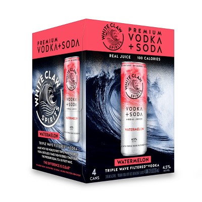White Claw Spirits Vodka Soda Watermelon - 4pk/12 fl oz Cans