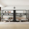 KWPZQEB Quadruple Metal Bunk Bed, Quadruple Metal Bunk Bed with Built-in Storage Shelves, Wardrobe & Noise-reduced Design, Black - 2 of 4