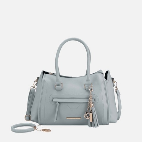 MKF Collection Satchel Bag with Adjustable Strap and Keyring, Valeria | MKF Collection by Mia K - Light Blue