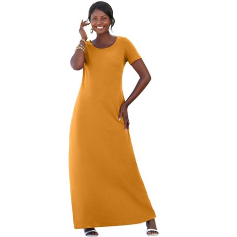 Jessica London Women's Plus Size Stretch Cotton T-shirt Maxi Dress - 34 ...