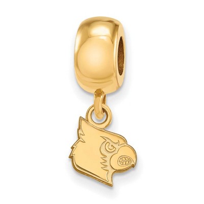 Black Bow Jewelry 14k Yellow Gold Plated Sterling Silver Louisville Cardinals NCAA Bead Charm